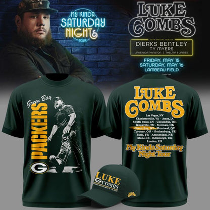 Luke Combs x Green Bay Packers My Kinda Saturday Night Tour 2026 - Tshirt