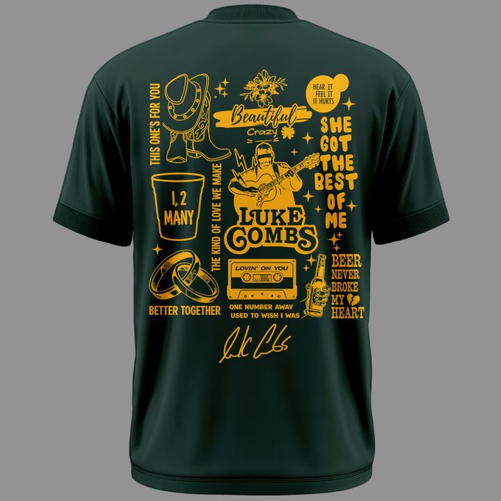 01.Luke Combs x Green Bay Packers My Kinda Saturday Night Tour 2026 - Tshirt