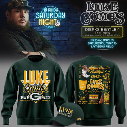 02.Luke Combs x Green Bay Packers My Kinda Saturday Night Tour 2026 - SWEATSHIRT