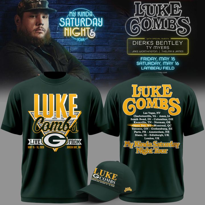 03.Luke Combs x Green Bay Packers My Kinda Saturday Night Tour 2026 - Tshirt