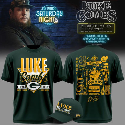 04.Luke Combs x Green Bay Packers My Kinda Saturday Night Tour 2026 - Tshirt