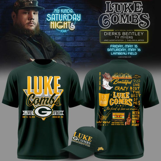 05.Luke Combs x Green Bay Packers My Kinda Saturday Night Tour 2026 - Tshirt