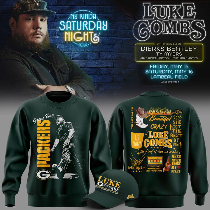 03.Luke Combs x Green Bay Packers My Kinda Saturday Night Tour 2026 - SWEATSHIRT