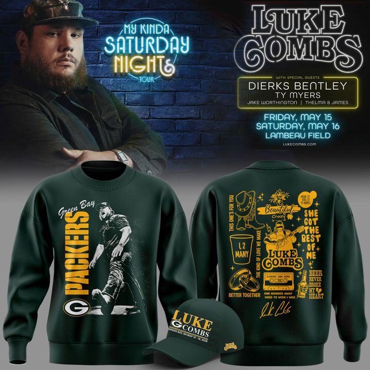 04.Luke Combs x Green Bay Packers My Kinda Saturday Night Tour 2026 - SWEATSHIRT