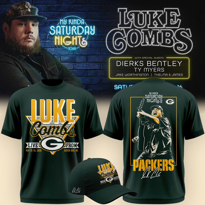 06.Luke Combs x Green Bay Packers My Kinda Saturday Night Tour 2026 - Tshirt