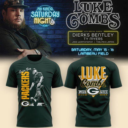 08.Luke Combs x Green Bay Packers My Kinda Saturday Night Tour 2026 - Tshirt