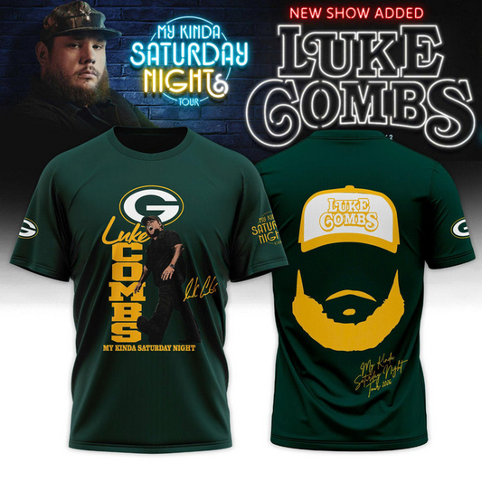 12.Luke Combs x Green Bay Packers My Kinda Saturday Night Tour 2026 - Tshirt