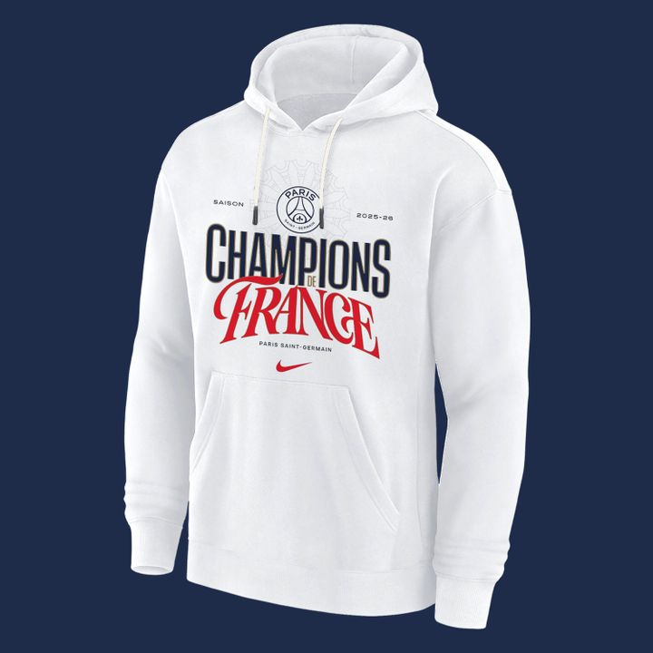 Hoodie PSG Champions de Ligue 1 - Blanc