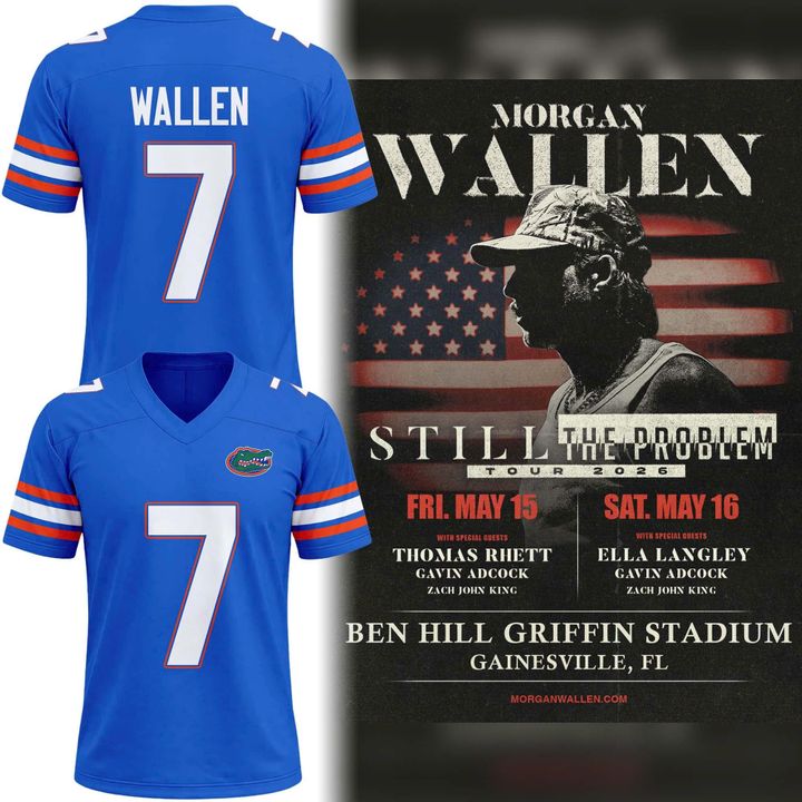 Florida Gators Morgan Wallen 2026 Tour Football Jersey