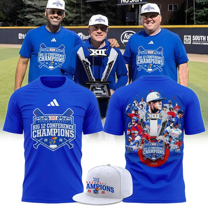 Unisex adidas Royal Kansas Jayhawks 2026 Big 12 Baseball Regular Season Champions T-Shirt