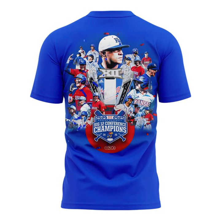 Unisex adidas Royal Kansas Jayhawks 2026 Big 12 Baseball Regular Season Champions T-Shirt