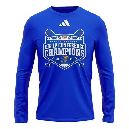 Unisex adidas Royal Kansas Jayhawks 2026 Big 12 Baseball Regular Season Champions Long Tee