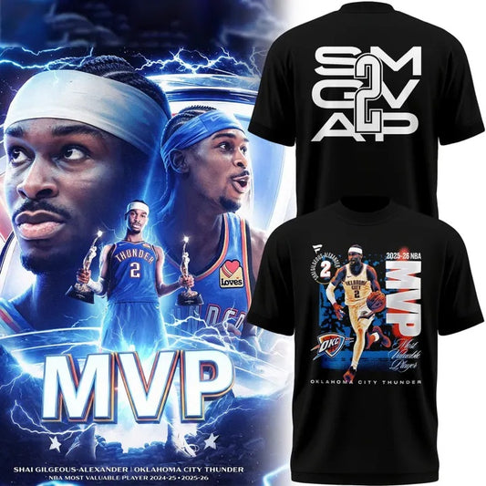 .OKC Thunder Shai Gilgeous-Alexander 2026 MVP Back2Back Limited Shirt v3