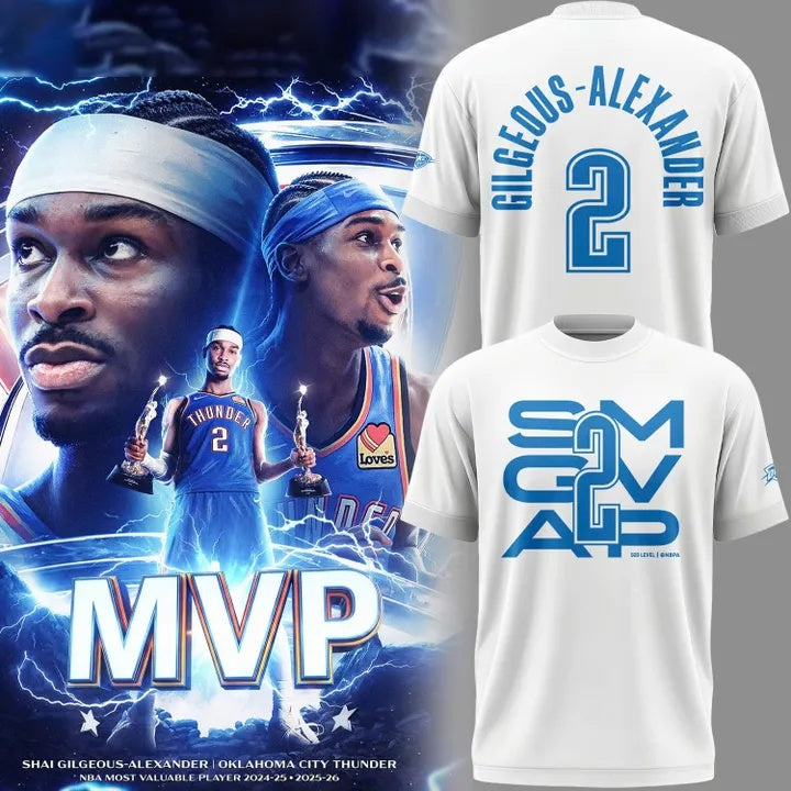 .OKC Thunder Shai Gilgeous-Alexander 2026 MVP Back2Back Limited Shirt v4