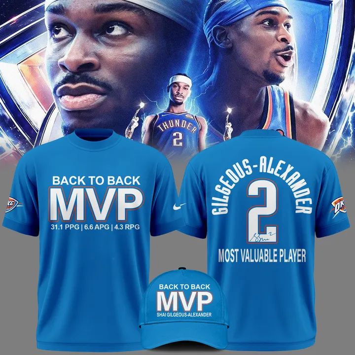 Limited Edition Signed Shai Gilgeous-Alexander 2026  MVP T-Shirt for fans Oklahoma City Thunder