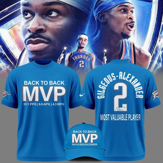 Limited Edition Signed Shai Gilgeous-Alexander 2026  MVP T-Shirt for fans Oklahoma City Thunder