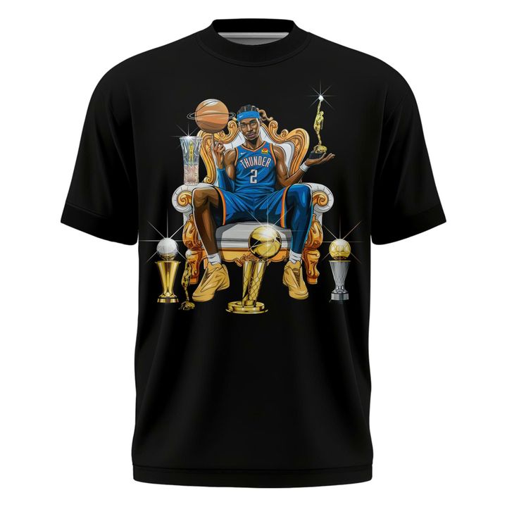 Shai Gilgeous Alexander BACK-TO-BACK MVP Black T-Shirt