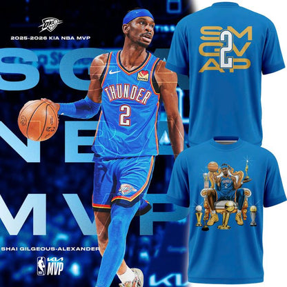 Shai Gilgeous Alexander BACK-TO-BACK MVP Blue T-Shirt V2