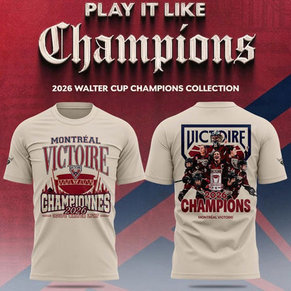 Adult & Kids Montreal Victoire 2026 Champions Locker Room Sand T-Shirt
