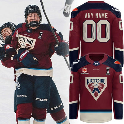 Adult & Kids Montreal Victoire 2026 Walter Cup Champions Burgundy Jersey (Custom Name & Number)
