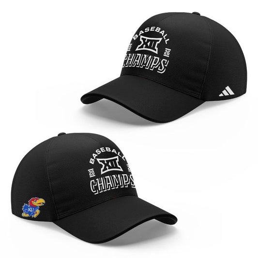 Kansas Jayhawks 2026 Big 12 Baseball Tournament Champs 9FORTY Adjustable Hat - Black