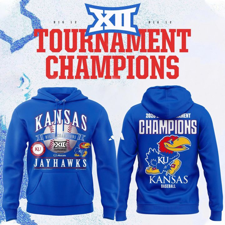 Kansas Jayhawks Blue 2026 Big 12 Baseball Tournament Champions Locker Room Hoodie V3