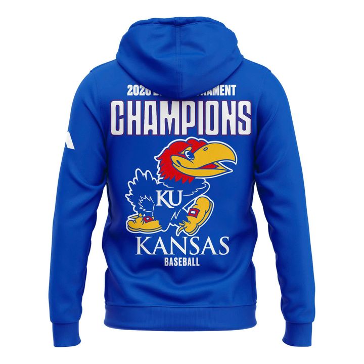 Kansas Jayhawks Blue 2026 Big 12 Baseball Tournament Champions Locker Room Zip Hoodie V3