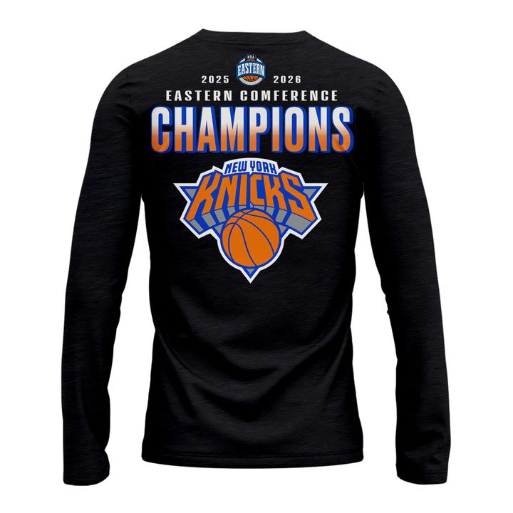 Men's New York Knicks  Charcoal 2026  Eastern Conference Champions Two-Sided Long Tee