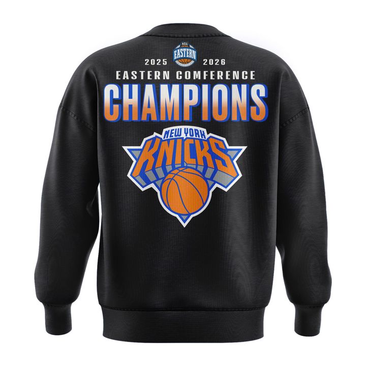 Men's New York Knicks  Charcoal 2026  Eastern Conference Champions Two-Sided Sweatshirt