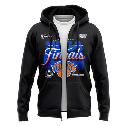 Men's New York Knicks  Charcoal 2026 Eastern Conference Champions Two-Sided Zip Hoodie