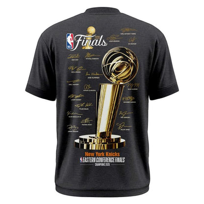 2026 Exclusive New York Knicks Eastern Conference Champions Locker Room Team Signatures Print Tee.