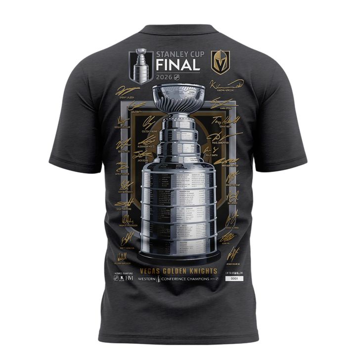 Men's Vegas Golden Knights Fanatics Heather Charcoal 2026  Western Conference Champions Signature T-Shirt