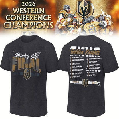 3.Vegas Golden Knights WESTERN CONFERENCE CHAMPIONS Tshirt 2026