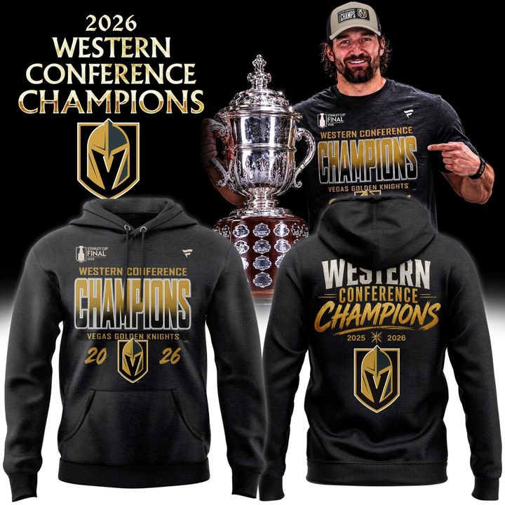 Men's Vegas Golden Knights Fanatics Heather Charcoal 2026 Western Conference Champions Two-Sided Hoodie