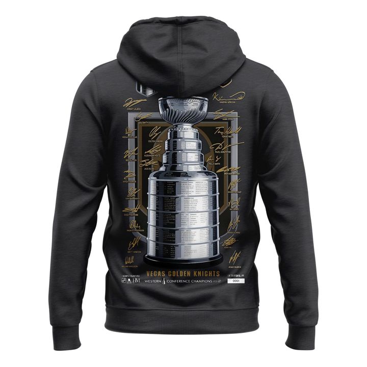 Men's Vegas Golden Knights Fanatics Heather Charcoal 2026 Western Conference Champions Signature Hoodie