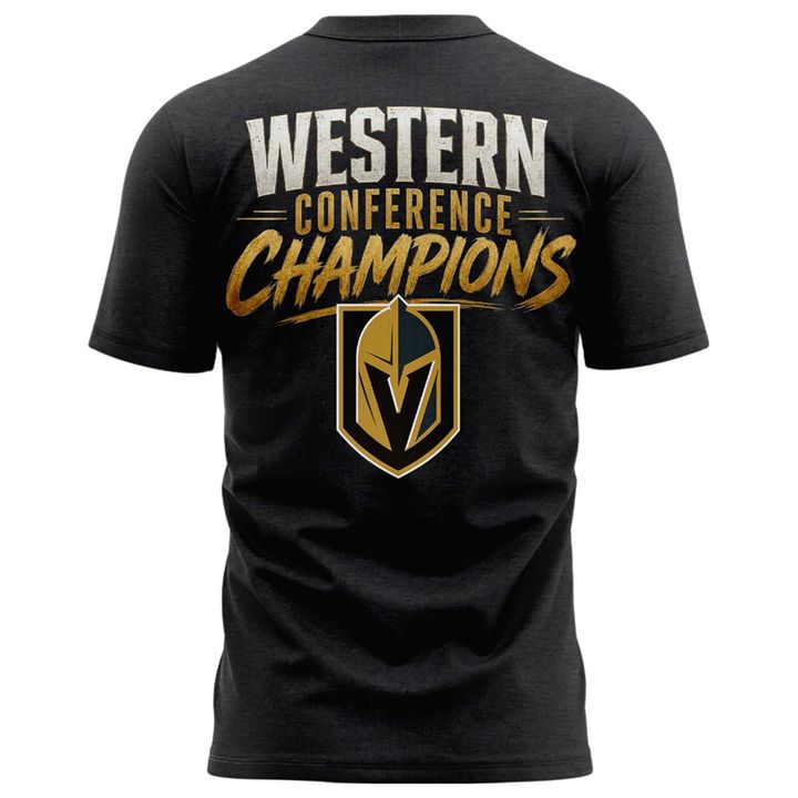 Men's Vegas Golden Knights Fanatics Heather Charcoal 2026  Western Conference Champ 2-Sided T-Shirt
