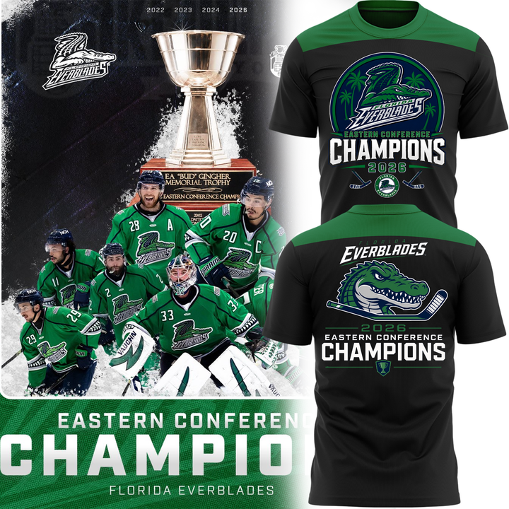Limited Edition Florida Everblades 2026 Kelly Cup Champions TShirt
