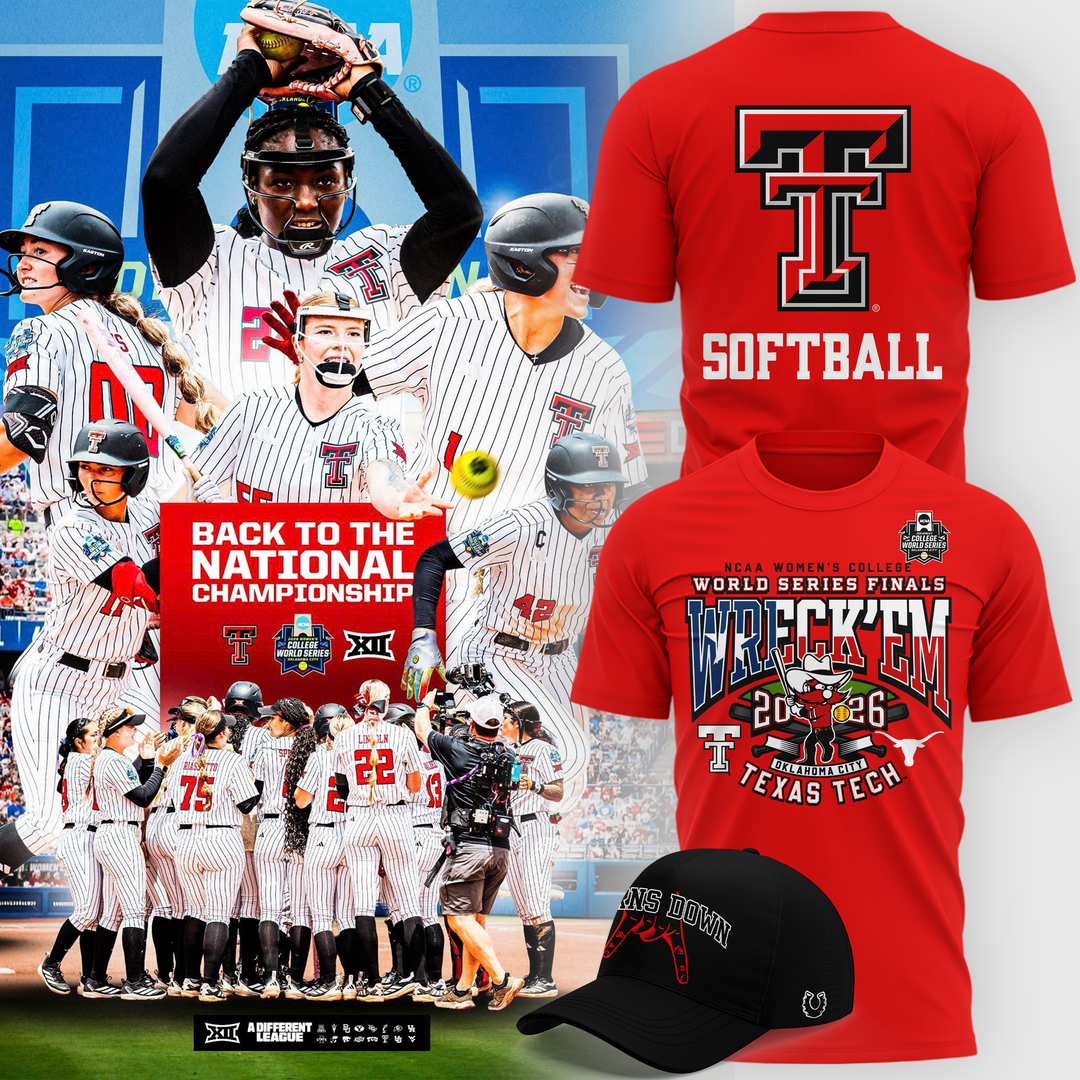 Texas Tech 2026 WCWS Championship "Wreck 'Em-Ready Stance" T-Shirt