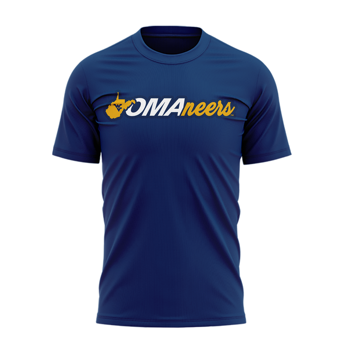 2.West Virginia Mountaineers 2026 NCAA Baseball Men's College World Series Omaneers Navy T-Shirt