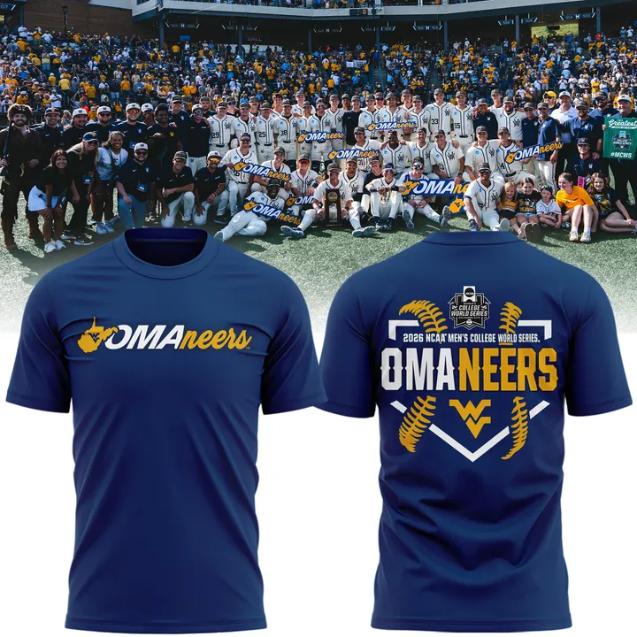 West Virginia Mountaineers 2026 NCAA Baseball Men's College World Series Omaneers Navy T-Shirt