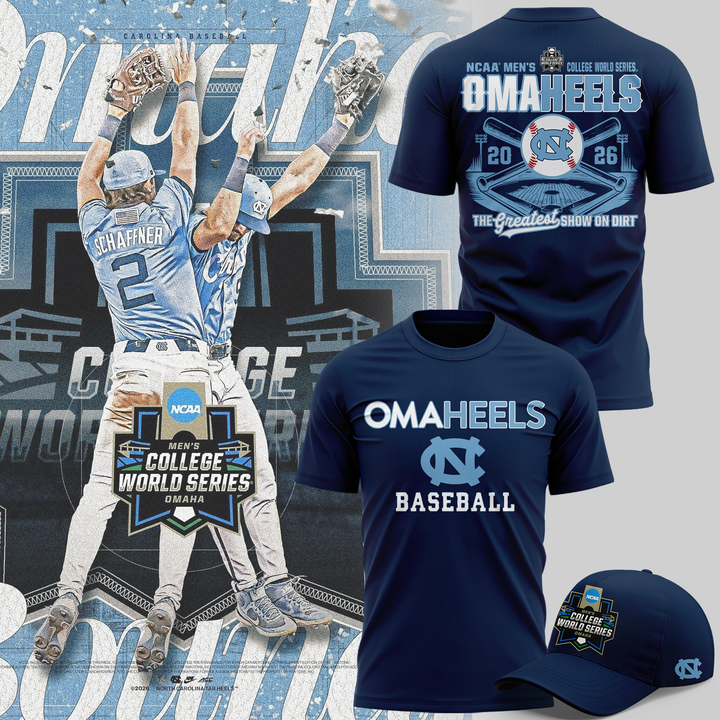 North Carolina Tar Heels 2026 Baseball College World Series Omaheels T-shirt