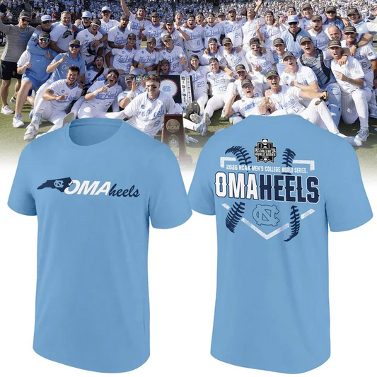 North Carolina Tar Heels 2026 Baseball College World Series Omaheels T-shirt