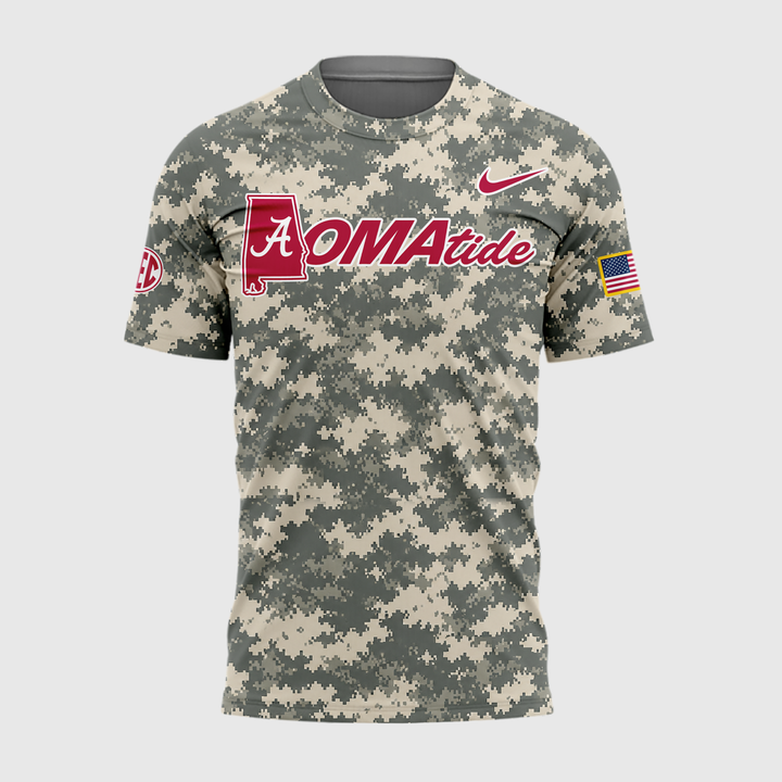 1.Alabama Crimson Tide 2026 Baseball College World Series OmaTide Camo T-Shirt