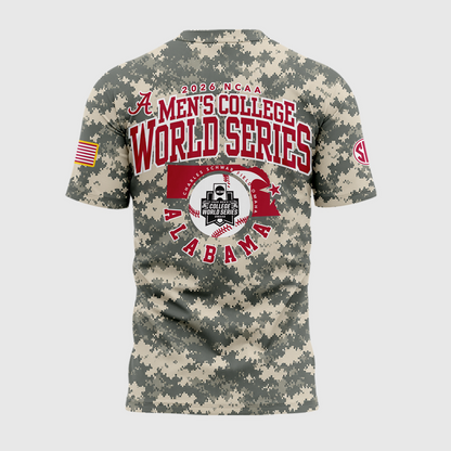 3.Alabama Crimson Tide 2026 Baseball College World Series OmaTide Camo T-Shirt