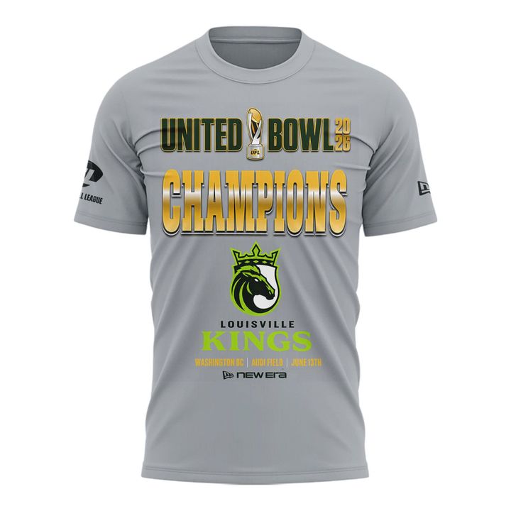 Louisville Kings 2026 United Bowl Champions Gray T-Shirt v2