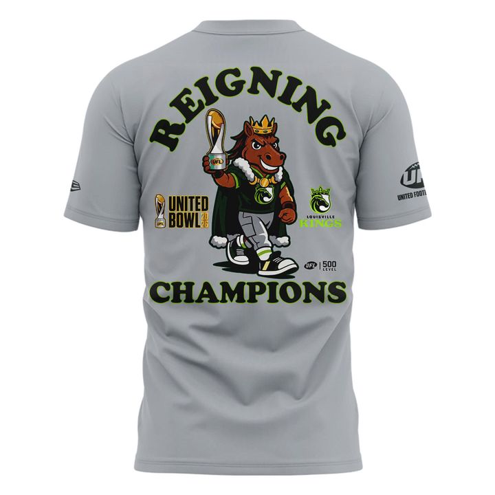 Louisville Kings 2026 United Bowl Champions Gray T-Shirt v2