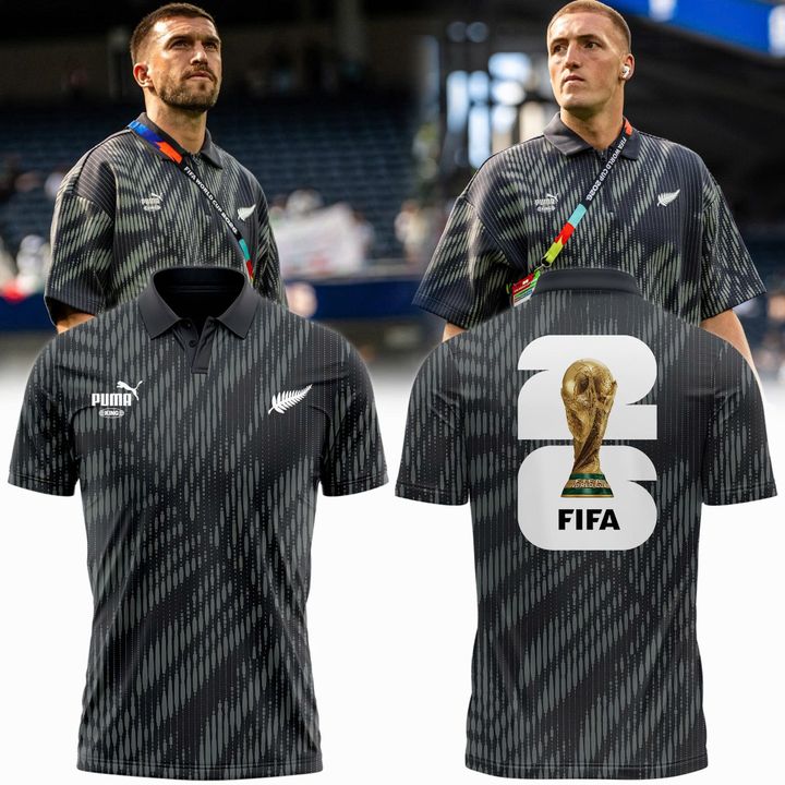 New Zealand National Football Team 2026 Black Polo