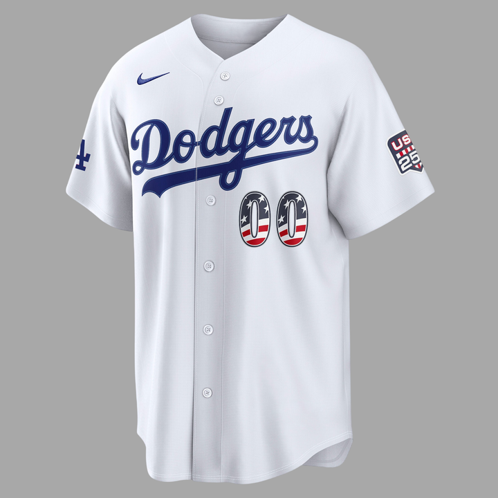 Los Angeles Dodgers USA 250 Jersey - White- Custom Name and Number