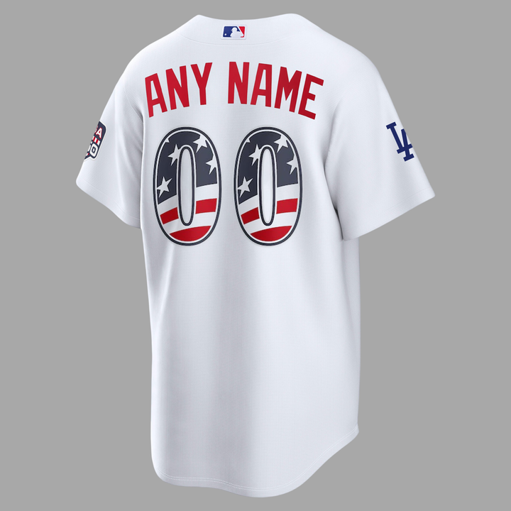 Los Angeles Dodgers USA 250 Jersey - White- Custom Name and Number