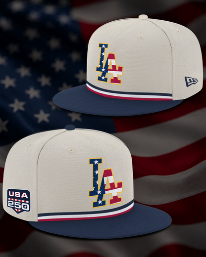 Los Angeles Dodgers USA 250 Jersey - White- Custom Name and Number
